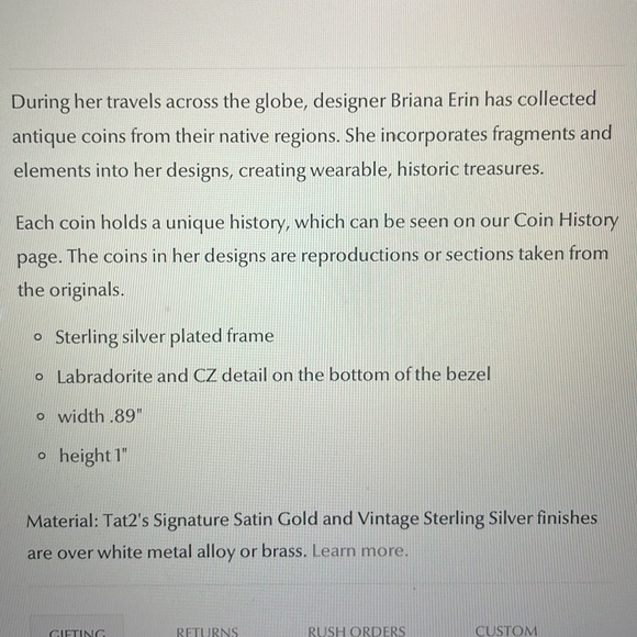 TAT2 Designs VS Frame Mini Dupre Ring Sterling Silver Plated - Picture 9 of 10